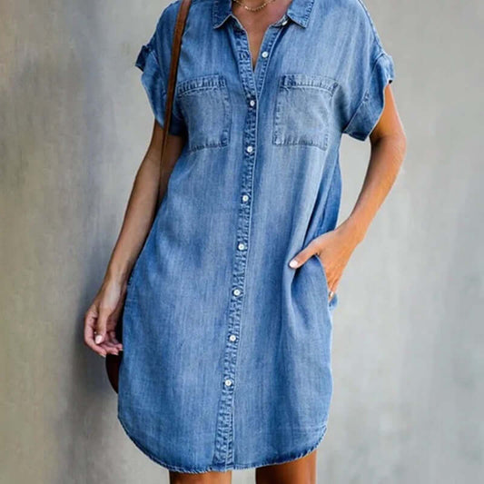 Fanny - Denim Jurk met zakken